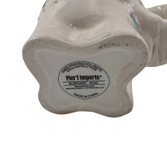 Pier 1 Imports Hand Painted Dolomite 14 Oz Elephant Mug - Picture 6 of 15
